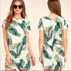 Lulus Leaf Print Shift Dress